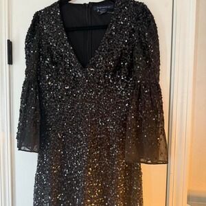 French Connection Black Sequined Mini Dress